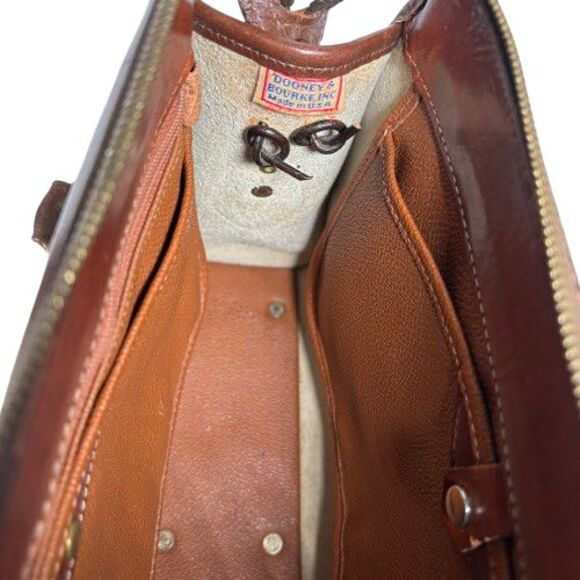 Dooney Bourke All Weather Leather Bone Brown Satchel Handbag Shoulder Bag Purse - Picture 9 of 16
